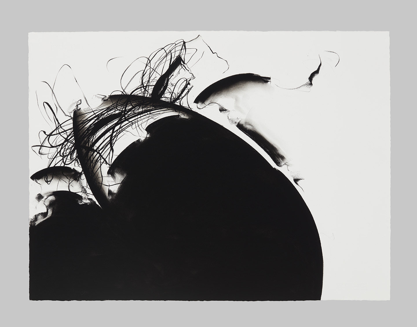 Prow (from the Lurgan Bog), Pastel pigment on cotton paper, 90 x 132 inches in nine panels, 2019