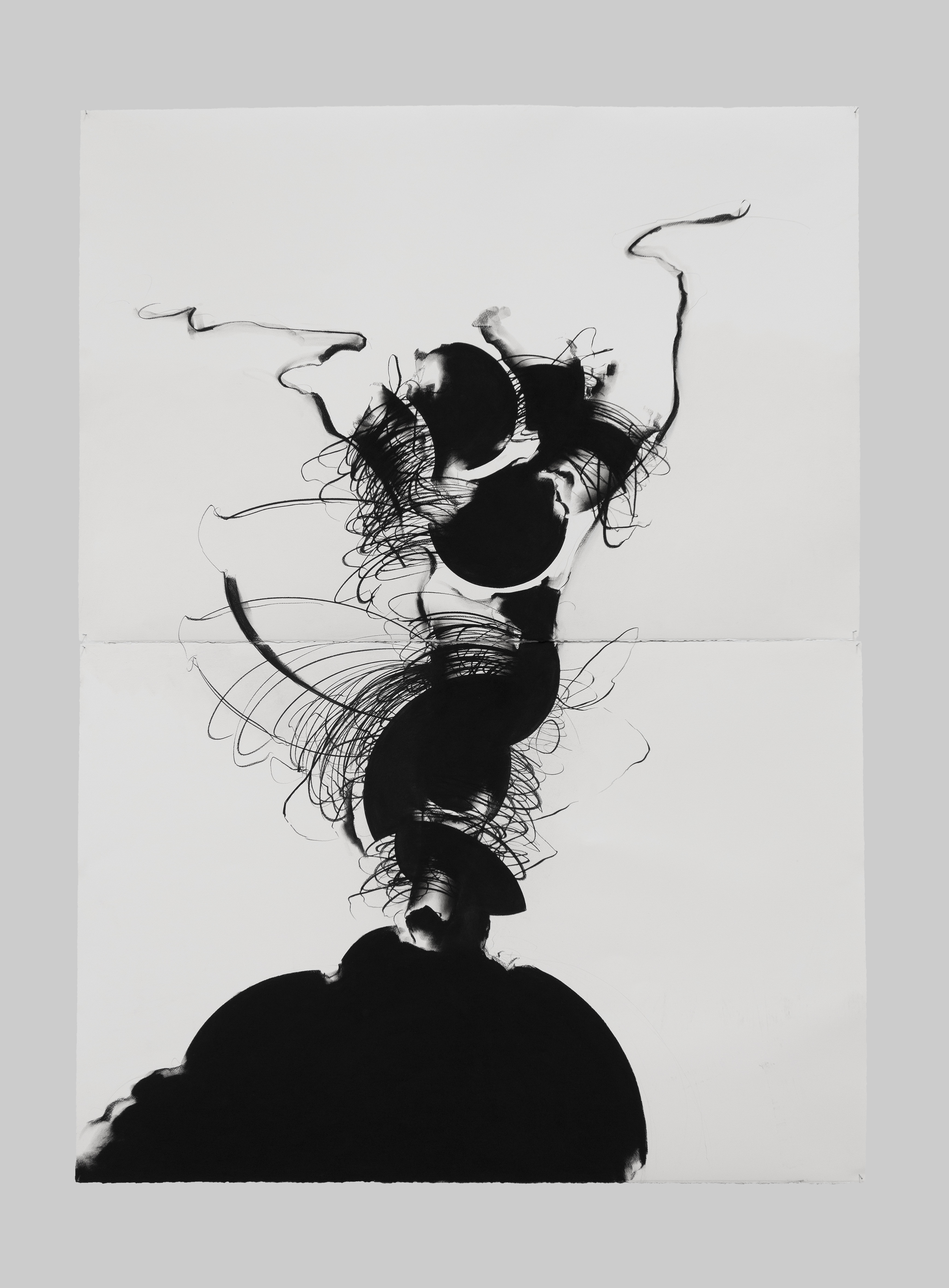 History of Salt, Pastel pigment on cotton paper, diptych, 60 x 44 inches, 2019