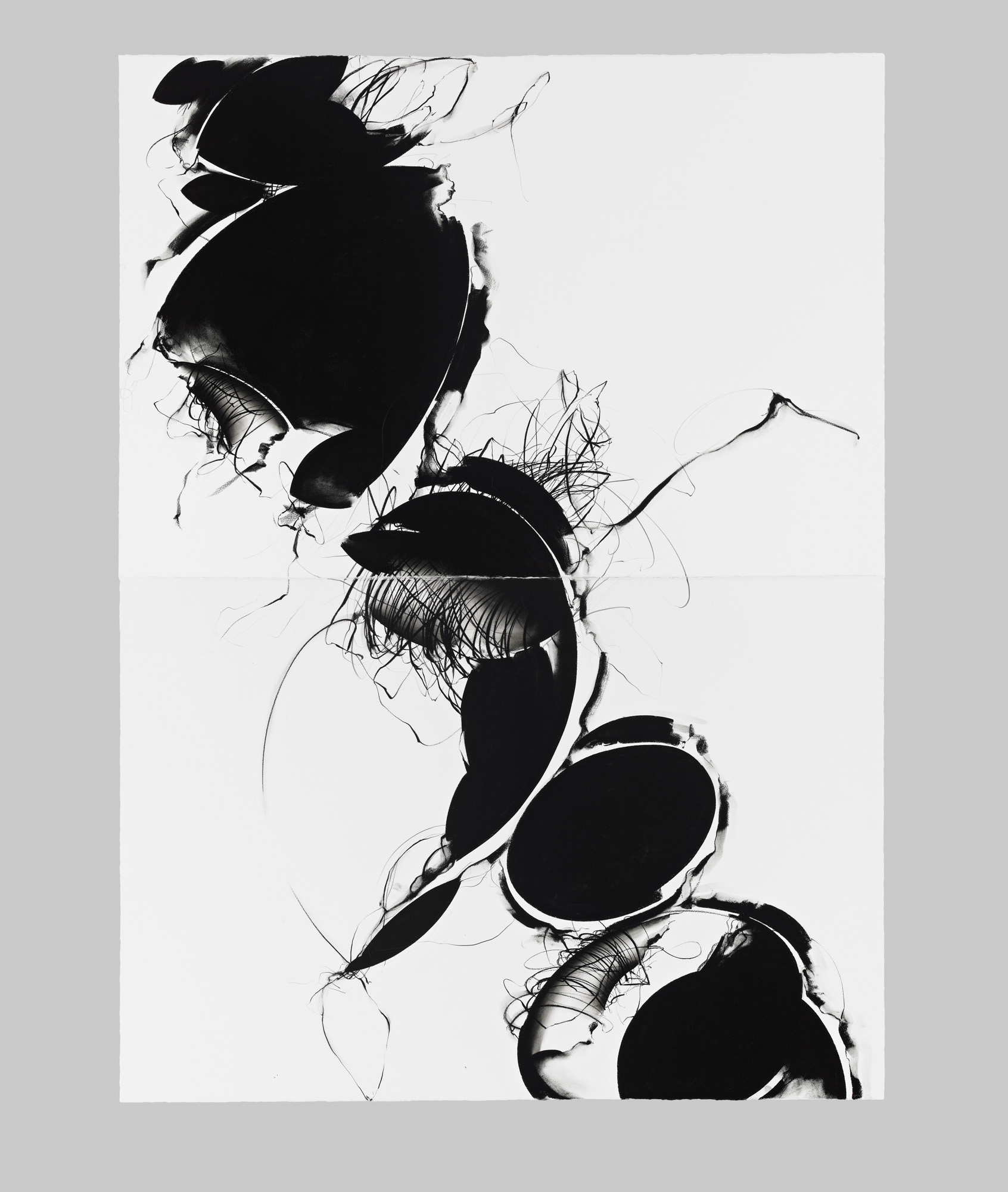 Quarry, I   Pastel pigment and graphite on cotton paper, 60 x 44 inches, diptych, 2015